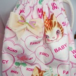 おすまし猫×pink heart ころんと巾着