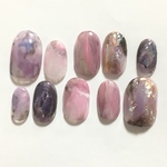 size.M パープルニュアンス ネイルチップ  ショートオーバル