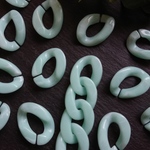 【8個】 カラフル クリーミー マーブル ブルー プラスチックチェーン