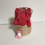小さな巾着（アイボリー桜金蘭）