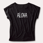 ALOHA ドルマンTシャツ　ブラック　 Lサイズ