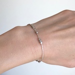 カレンシルバー のシンプルブレスレット ビーズ付き