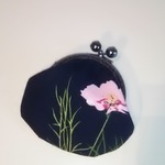 USAコットン Petal Picking dense がま口財布(黒口金)