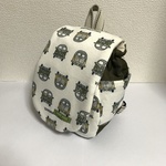 ふわふわベビーリュック【くるま柄 × カーキ】
