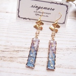 【SALE】ブルースクエアとボタニカルのピアス・イヤリング