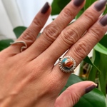 Oyster copper turquoise ring
