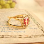 ♡heart cross ring♡