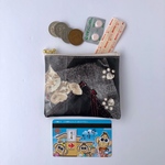 「感謝セール品✨」便利❗️ミニポーチブラックデニムねこ柄