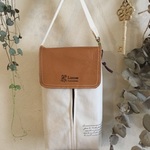 本革と帆布のティッシュカバー　キャメル
