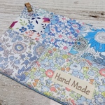 【sale】リバティパッチ＊カフェオレマット＊水色