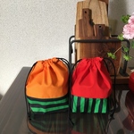 コップ袋2枚セット．スイカ&カボチャ