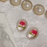 薔薇パールピアス