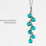 ガラスのdropネックレス（ブルーグリーン）