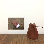 ◆姫路レザー mini巾着◆焦げ茶 カード入れ