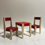 ミニチュア家具セット（イス・テーブル）（白木）