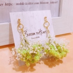 結婚式 ブーケ風かすみ草ピアス【Antique bouquet series】