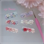 刺繍糸の春色ヘアクリップ＊ベビー&キッズ  ☆送料込み☆