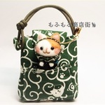 唐草模様のコソ泥ポーチ★コソ泥猫ちゃん（茶）