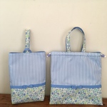 《nanafamipun様オーダー品》花柄✕ブルーストライプ♡リボン セット