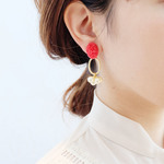 【 chimie vintage collection- 379 】【1点のみ】USAヴィンテージネイビー　2wayイヤリング・ピアス