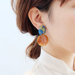【 chimie vintage collection- 380 】USAヴィンテージとドイツ製キャメルのイヤリング・ピアス