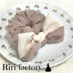 🎀リボン＆リボン🎀さらにもこもこ✨ふわもこシフォンシュシュ❤(モカ×バニラ)
