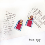 patchwork tyrolean tape wood ピアスorイヤリングor樹脂ピアス