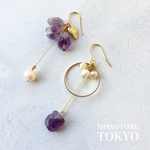 パープルパールのピアス＆イヤリング