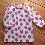 【100】北欧deベリーストロベリーの5～7分袖Tシャツ　