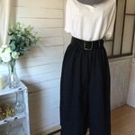 【お直し無料】ガーゼ ワイドパンツ 黒