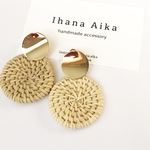 《再販》【pierce】gold plate × rattan pierce 