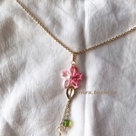 タティングレース 桜ネックレス マーブルピンク