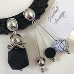 ▫︎◼︎58◼︎▫︎モノトーンアシンメトリーピアス