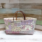 【sale】リバティパッチ＊トート型小物入れ＊横型＊あずき