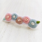 北欧 刺繍 桜 バレッタ