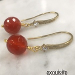 Rouge anglais　ーイングリッシュローズー　ピアス(イヤリング）カーネリアン　