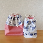 【受注製作】◎NEWカラー◎ とりさんピヨピヨ ☆ お弁当袋＆コップ袋セット