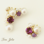 スワロビジューイヤーカフセット purple