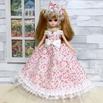 【送料無料】リカちゃん♡ドレス♡花柄ピンク