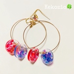 にゃみฅ^•ﻌ•^ฅ様専用✴︎red×blue✴︎カラーフープピアス