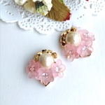 〈金具選択あり〉桜＊パール エレガントビジュー イヤリング&ピアス