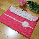 YUWAスイーツマカロン　ピンクレッド　入学準備　防災頭巾カバー　背もたれタイプ