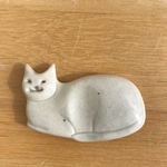 ねこの箸置き（透明釉）　