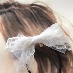 リボンのヘアゴム⑧ホワイトオーガンジー＊入学式、卒業式、フォーマルに！