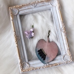 菫＊アンティーク♡布花と刺繍のピアス