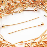 送料無料　丸ピン　ゴールド　KC金 18mm 約300本 アクセサリー金具　丸カン　9ピン　Tピン　AP1040
