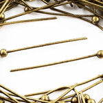 送料無料　丸ピン　金古美 20mm 約300本 アクセサリー金具　丸カン　9ピン　Tピン　AP1045