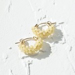送料無料14kgf*Yellow Opal pavé pierced earring /earring S