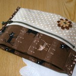ティッシュ＆マスクケース☆ネコと音符