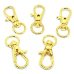 ナスカン 回転式 ゴールド(33×11mm)5個 キーホルダー 基礎金具 123KI016